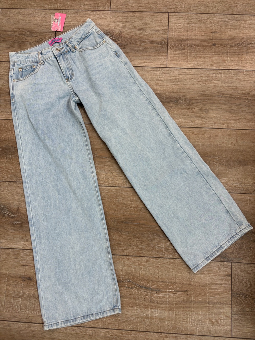Edikted NWT Light Wash Wide Leg Baggy Jeans S